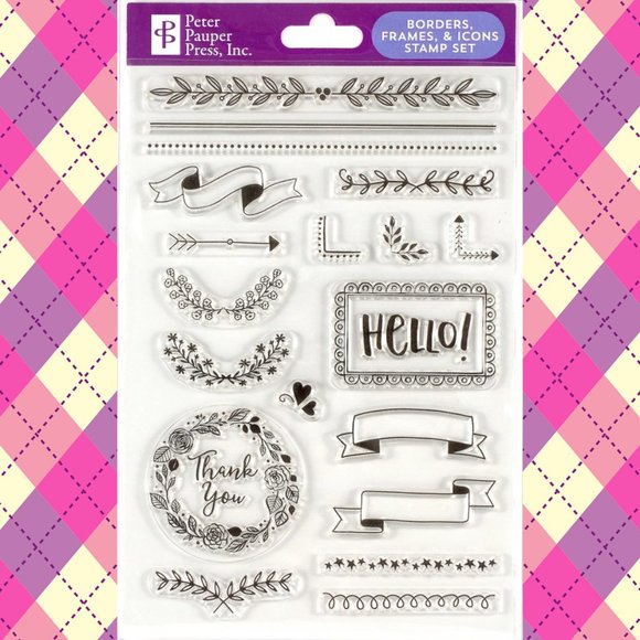 3 Clear Stamp Sets - Borders & Frames, Dot Journaling, and Letters & Numbers - Picture 2 of 4